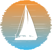 Sailboat in a blue and orange circle | logo for Great Chesapeake Recycling